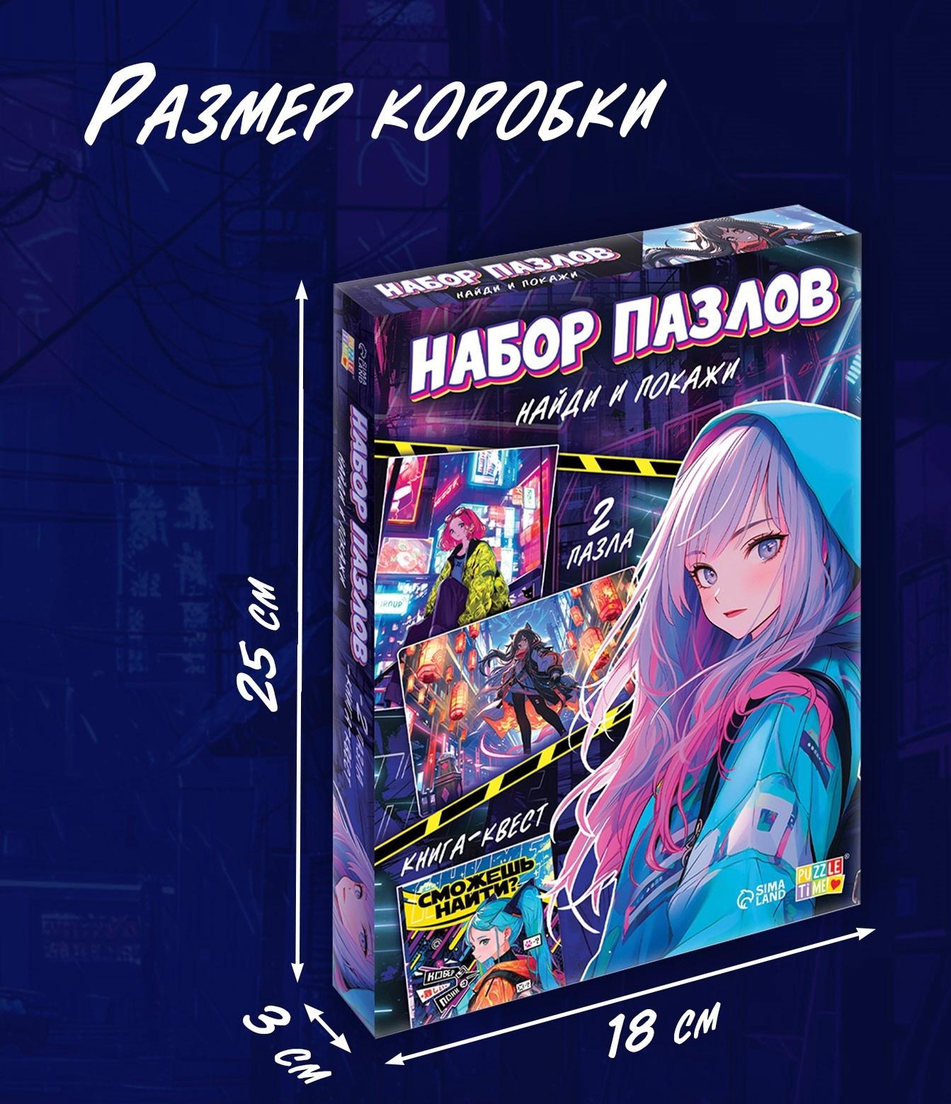 Пазлы набор «Найди и покажи», Аниме, книга - квест