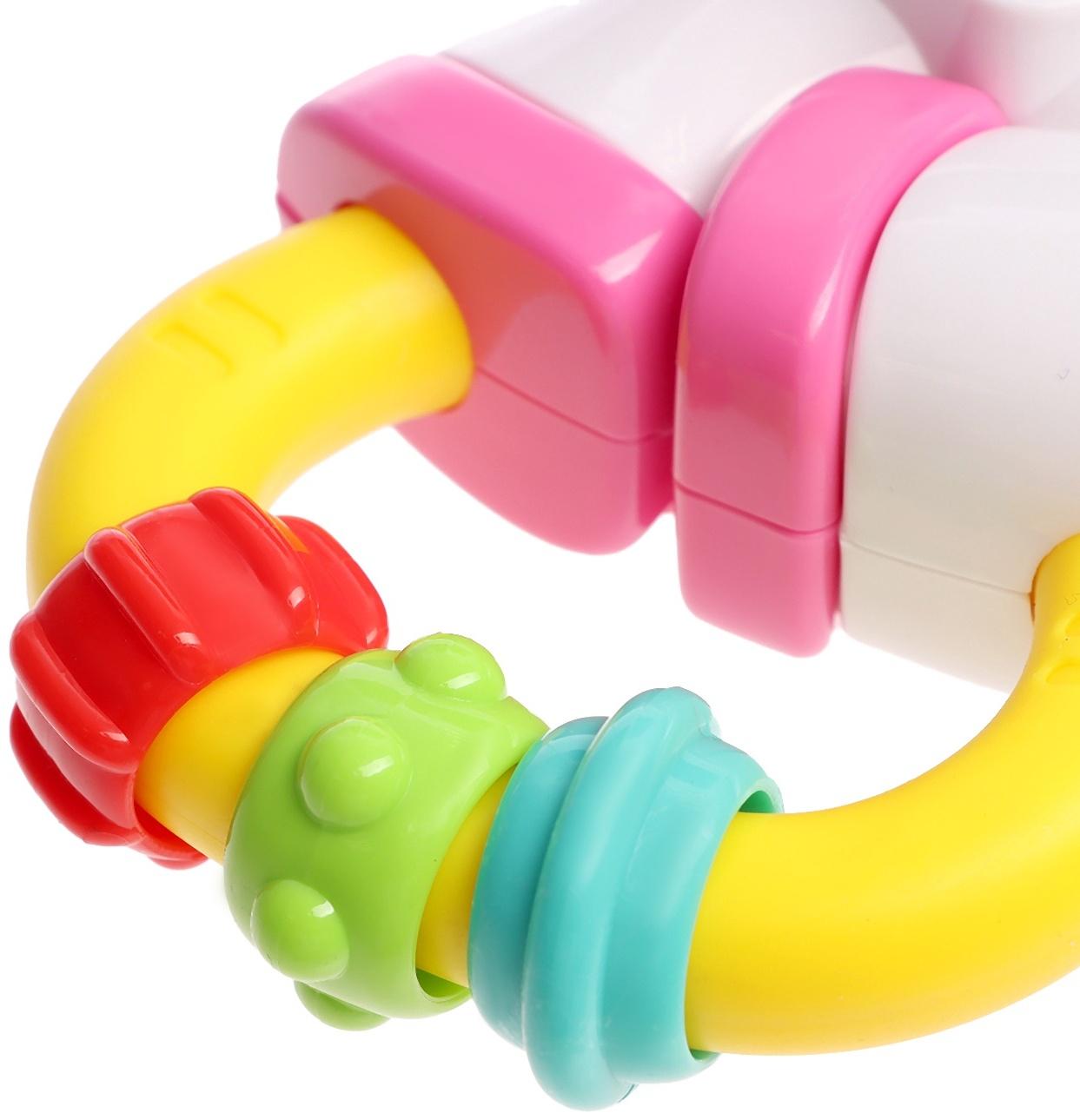 Музыкальная игрушка - подвеска «Любимый единорог», прорезыватель - погремушка, звук, свет, цвет розовый