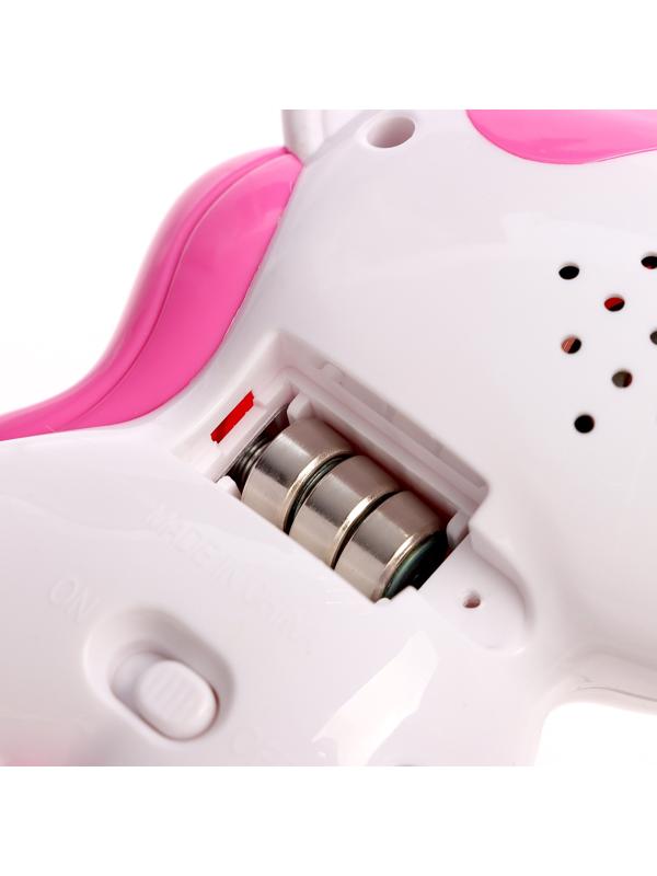 Музыкальная игрушка - подвеска «Любимый единорог», прорезыватель - погремушка, звук, свет, цвет розовый