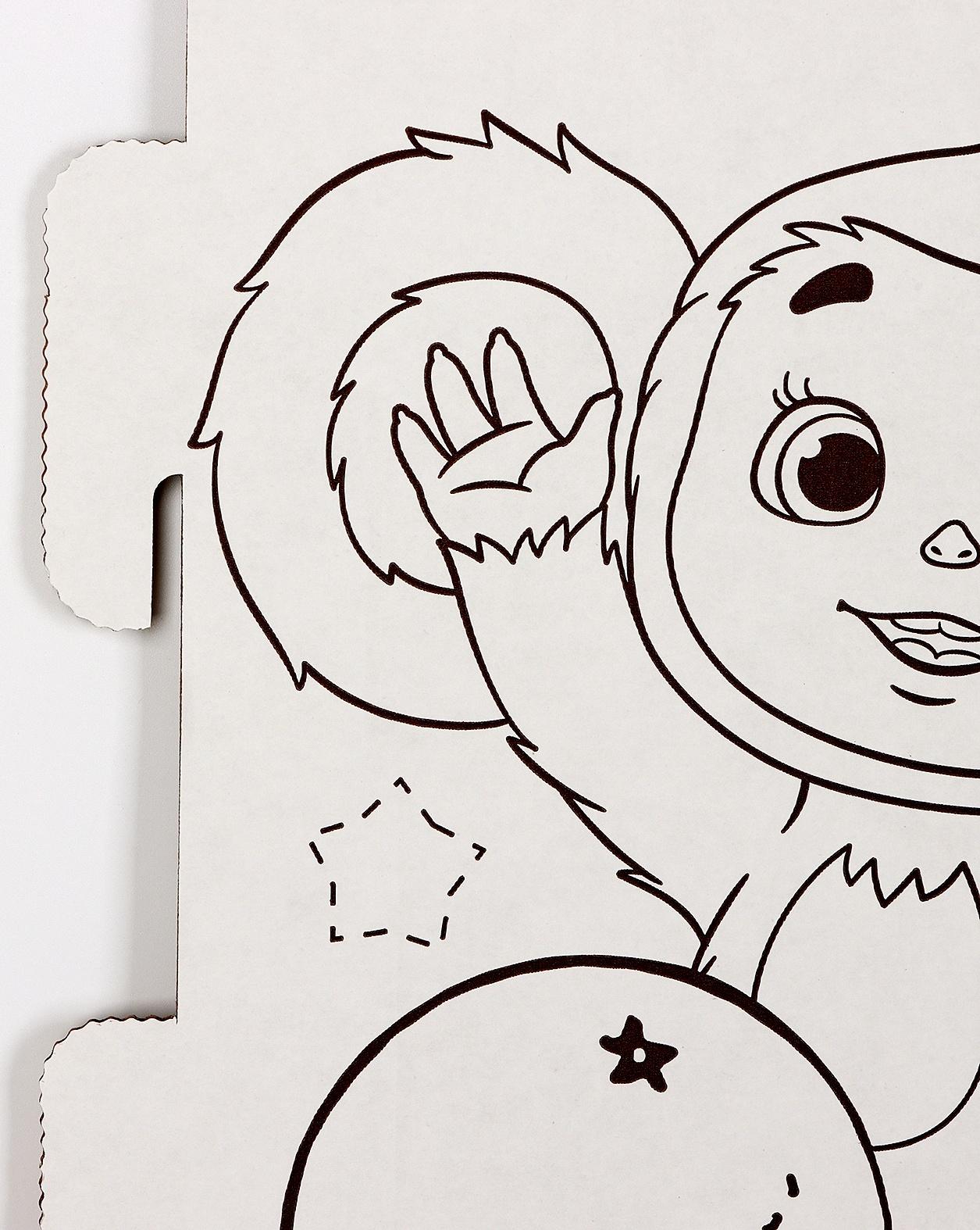 Дом из картона под раскраску «Чебурашка»