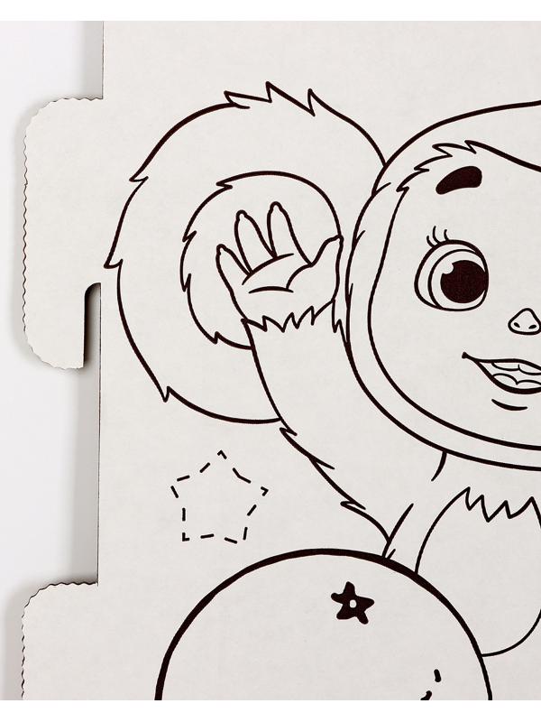 Дом из картона под раскраску «Чебурашка»