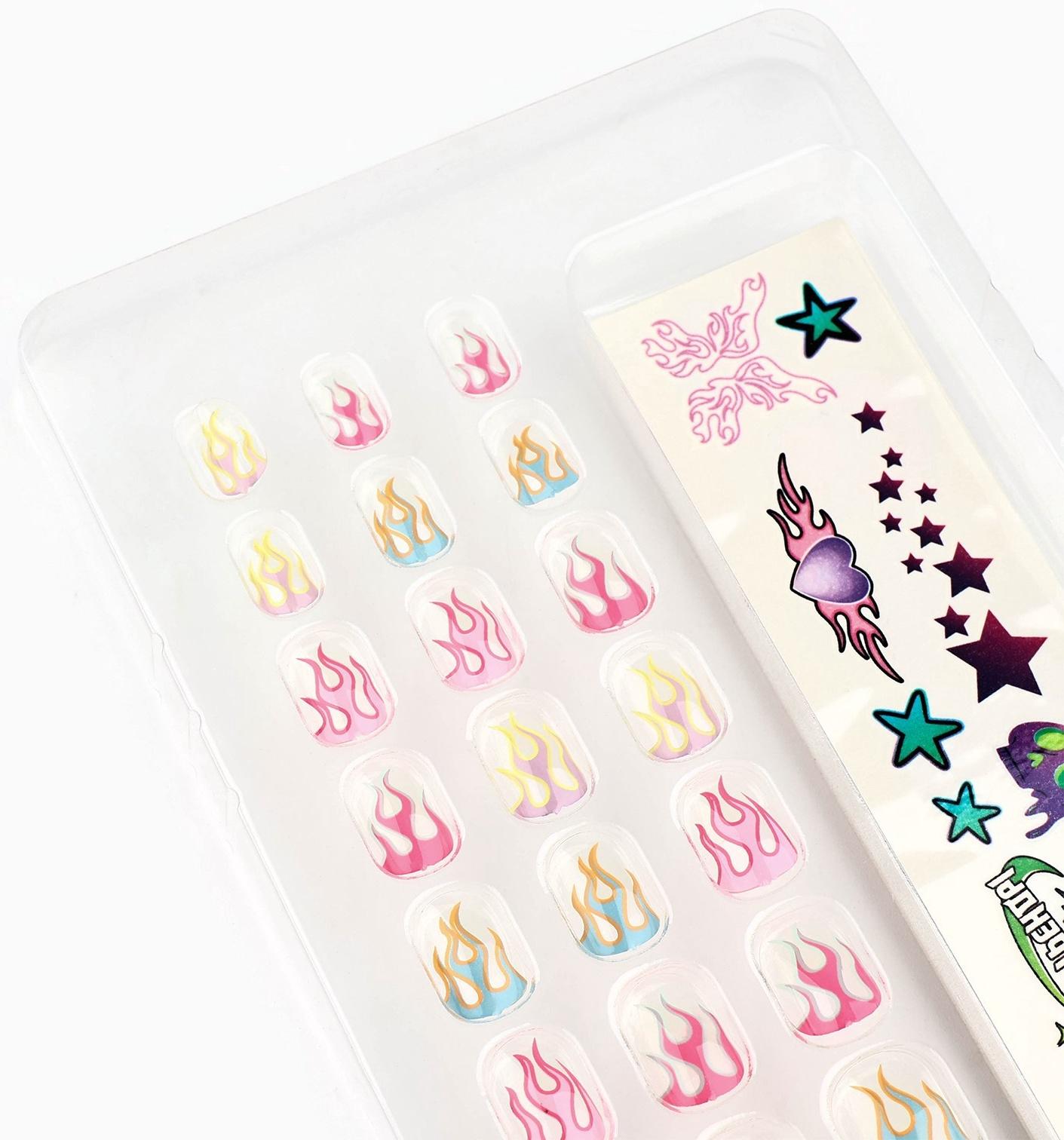 Накладные ногти детские с татуировками «Будь красоткой», 24 шт