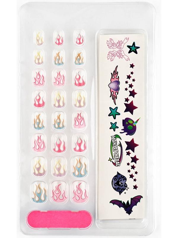 Накладные ногти детские с татуировками «Будь красоткой», 24 шт