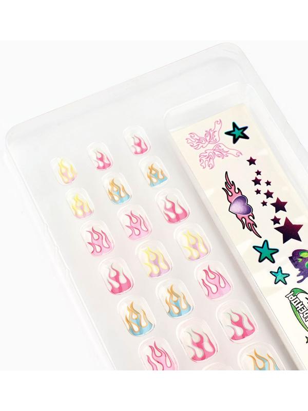 Накладные ногти детские с татуировками «Будь красоткой», 24 шт