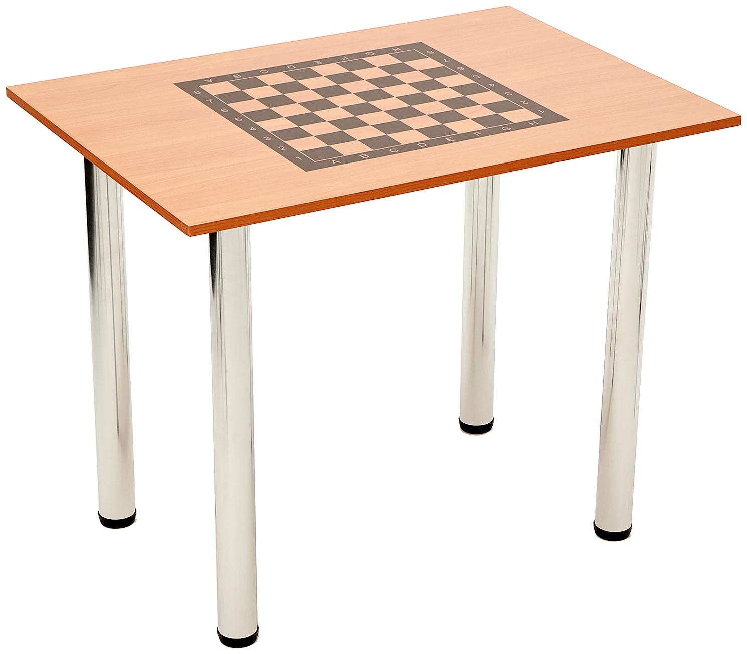 Стол шахматный на металлических ножках, чёрный, 90 х 65 см