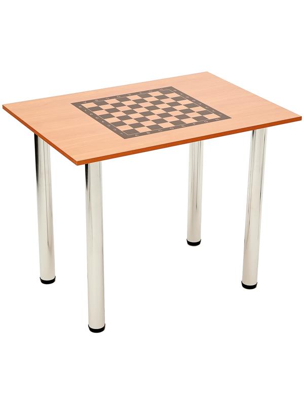 Стол шахматный на металлических ножках, чёрный, 90 х 65 см