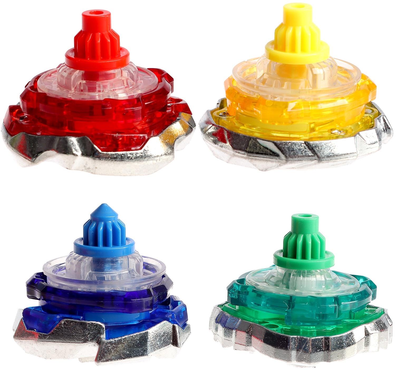 Набор боевых волчков «Gyro X», 4 волчка, с запуском и ареной, цвет МИКС