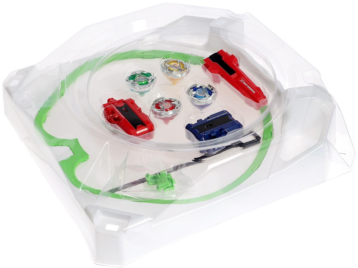 Набор боевых волчков «Gyro X», 4 волчка, с запуском и ареной, цвет МИКС