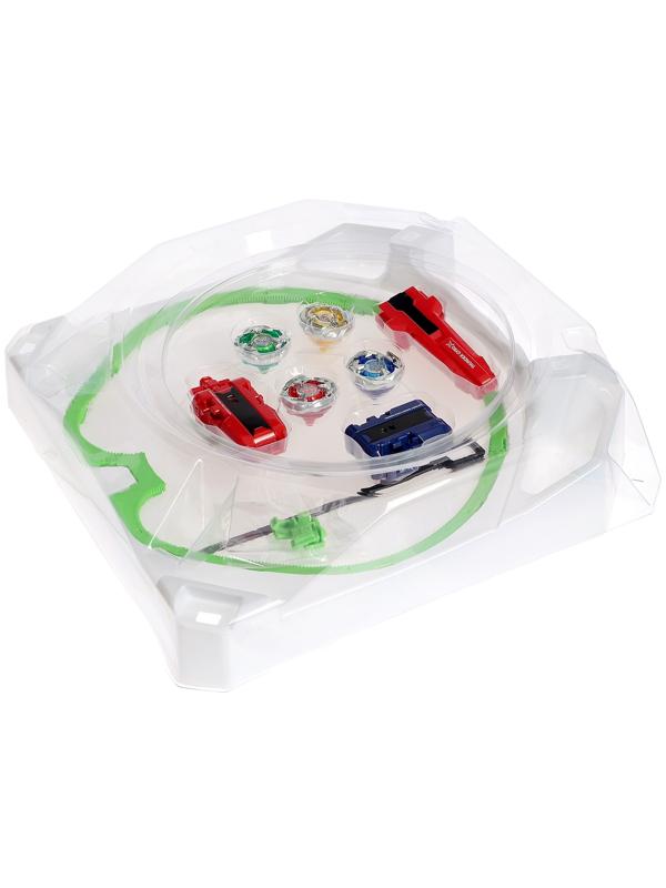 Набор боевых волчков «Gyro X», 4 волчка, с запуском и ареной, цвет МИКС