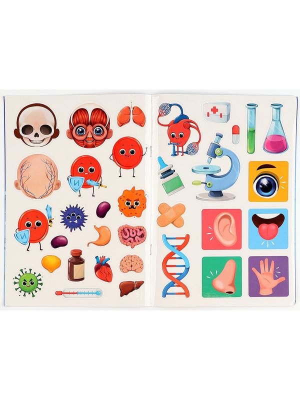 Обучающий набор «Тело человека», рамка-вкладка и книга с наклейками