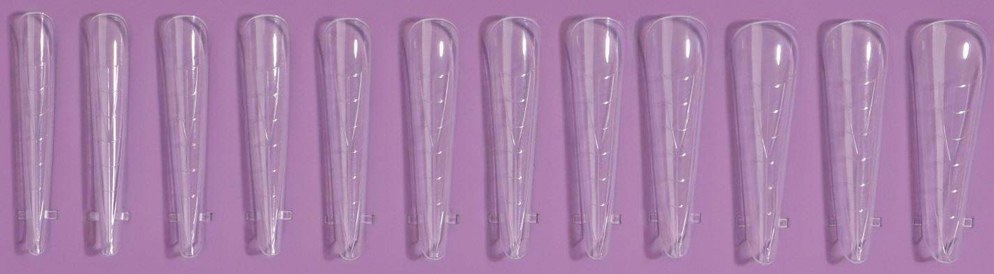 Верхние формы для наращивания в контейнере, 120 шт, 12 размеров, цвет прозрачные