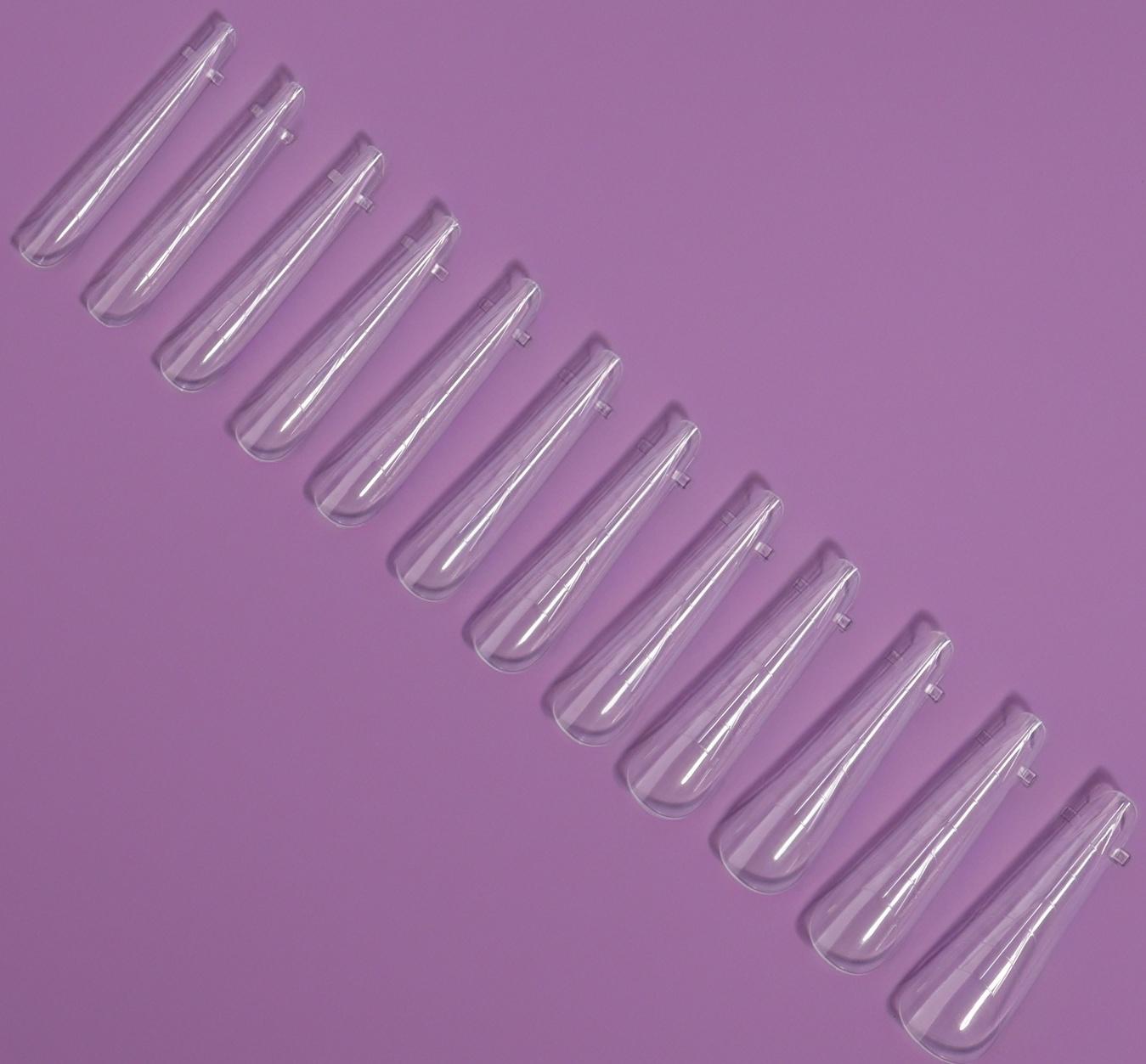 Верхние формы для наращивания в контейнере, 120 шт, 12 размеров, цвет прозрачные