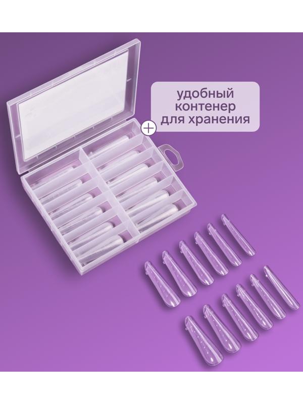 Верхние формы для наращивания в контейнере, 120 шт, 12 размеров, цвет прозрачные