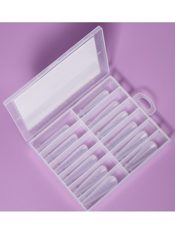 Верхние формы для наращивания в контейнере, 120 шт, 12 размеров, цвет прозрачные