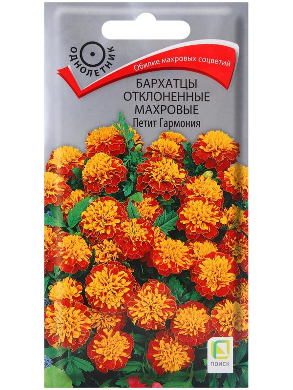 Семена цветов Бархатцы отклоненные махровые Петит гармония, 0,4гр