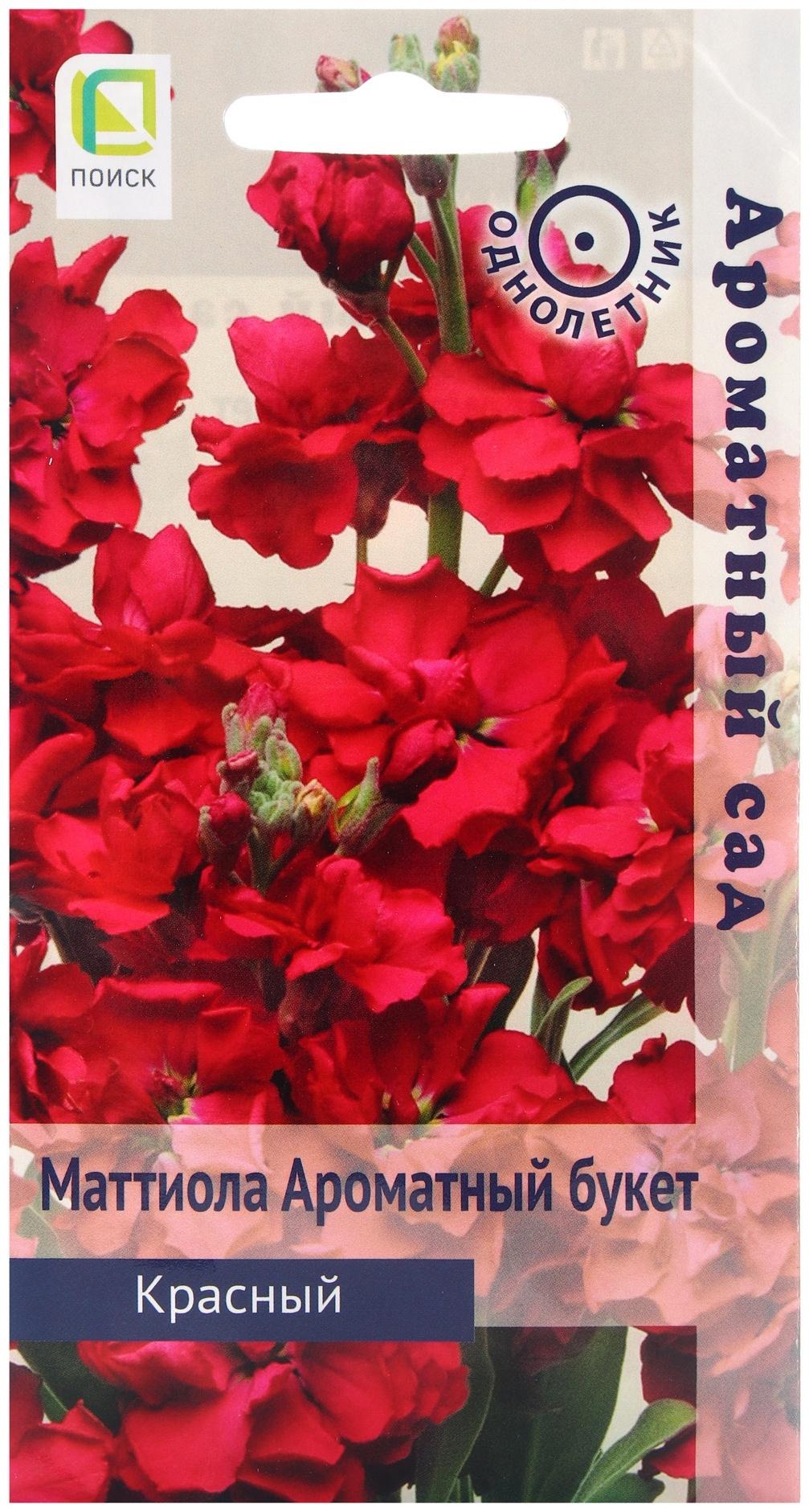 Семена цветов Маттиола Ароматный Букет Красный, 0,05гр