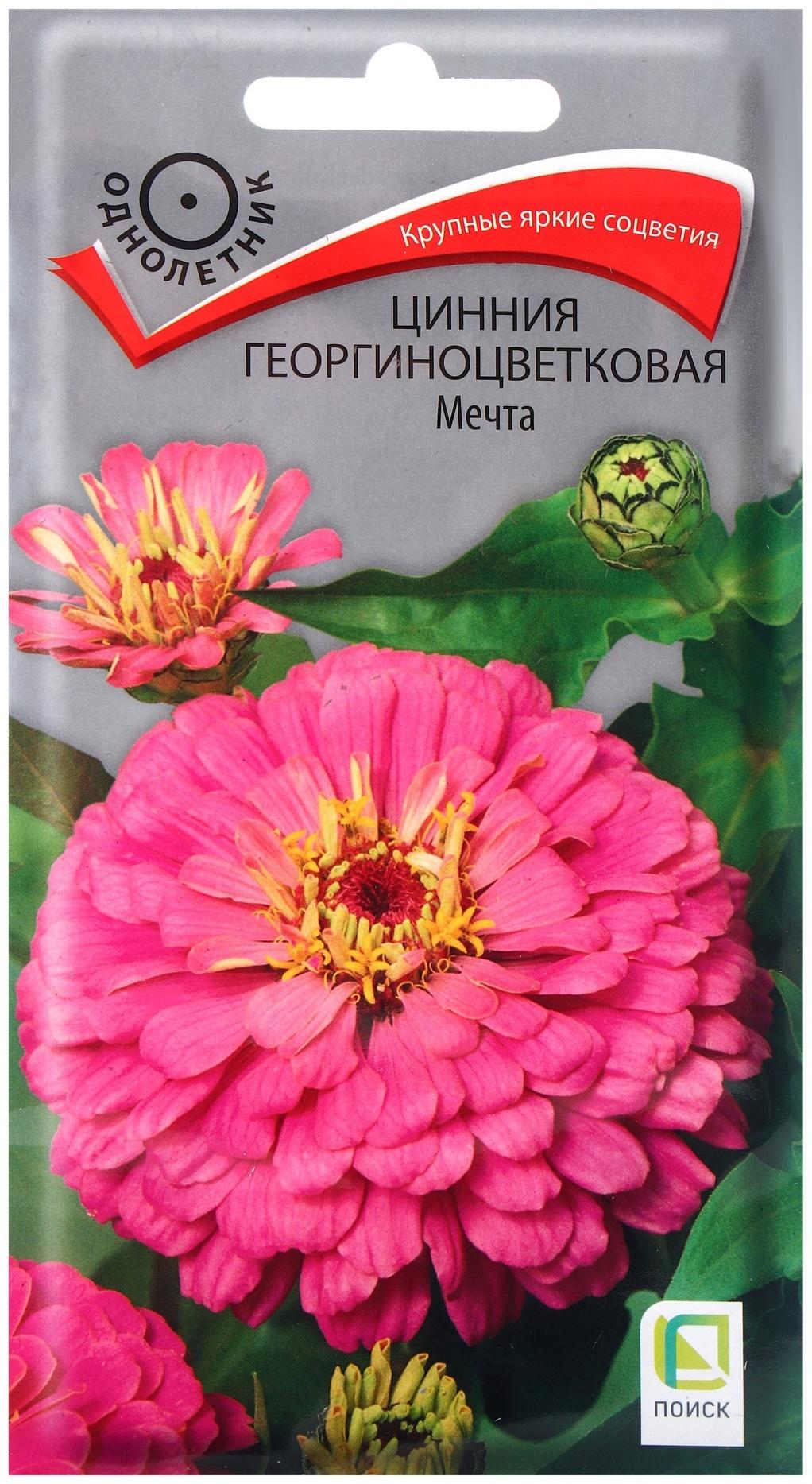 Семена цветов Цинния георгиноцветковая Мечта, 0,4гр