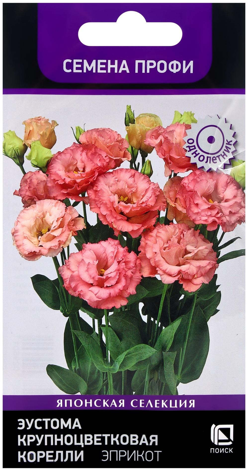 Семена цветов Эустома крупноцветковая Корелли Эприкот, 5шт