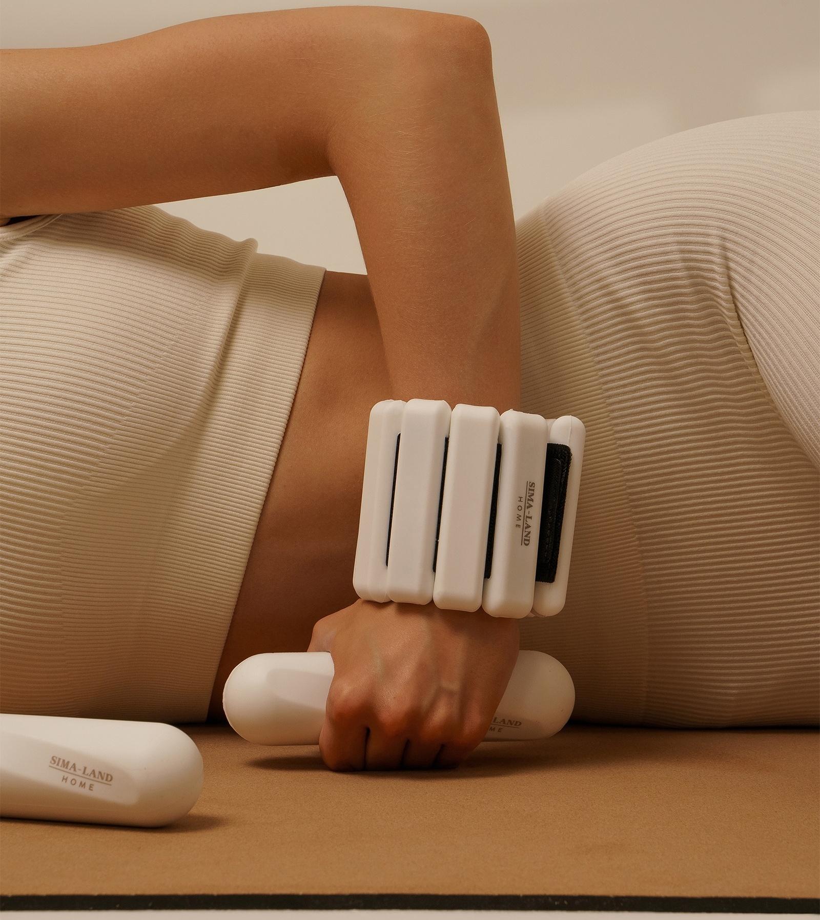 Гантели Sima-Land Home, 2 шт., 1 кг, цвет белый, для универсального отягощения