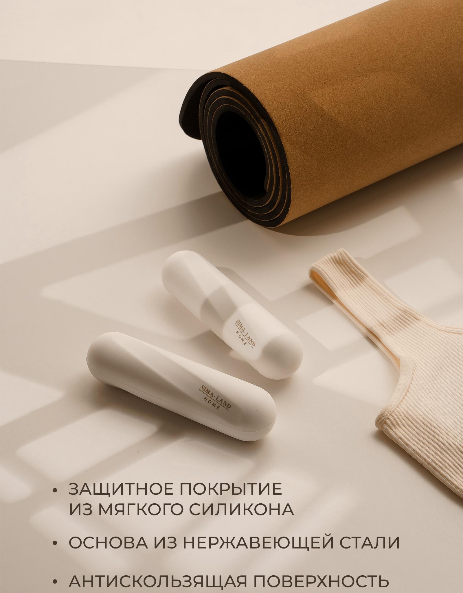 Гантели Sima-Land Home, 2 шт., 1 кг, цвет белый, для универсального отягощения