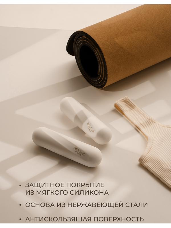 Гантели Sima-Land Home, 2 шт., 1 кг, цвет белый, для универсального отягощения