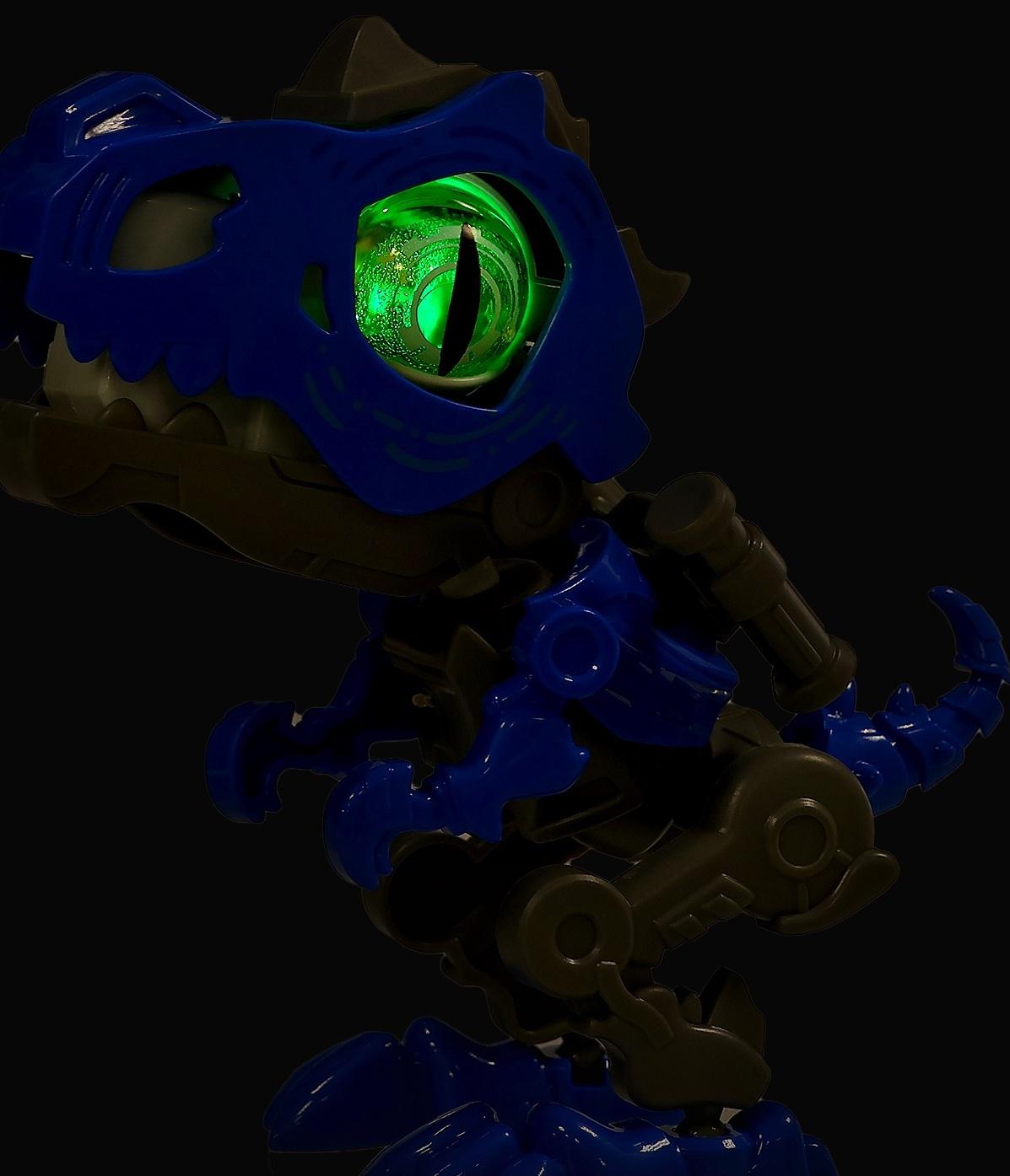 Электронный конструктор динозавр «Динобот», со звуком и подсветкой, на батарейках, цвет МИКС