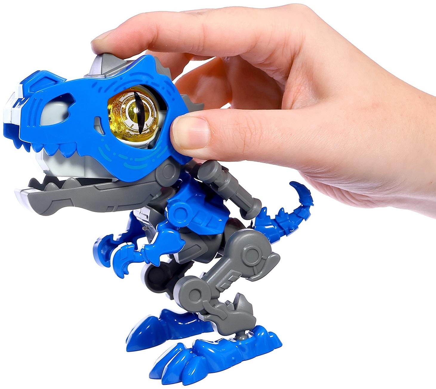 Электронный конструктор динозавр «Динобот», со звуком и подсветкой, на батарейках, цвет МИКС