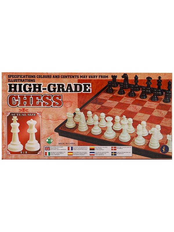 Шахматы 19 х 19 см, король h-3.3 см, d-1.5 см, доска и фигуры пластик