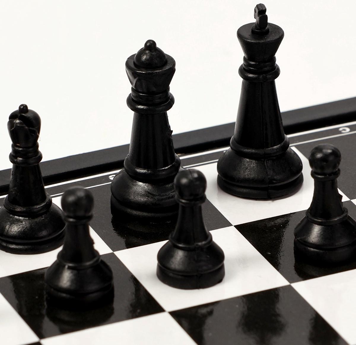 Шахматы 20 х 20 см, король h-3.3 см, d-2.5 см, доска и фигуры пластик