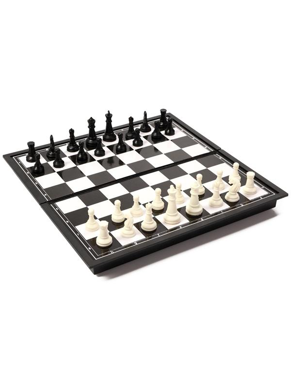 Шахматы 20 х 20 см, король h-3.3 см, d-2.5 см, доска и фигуры пластик