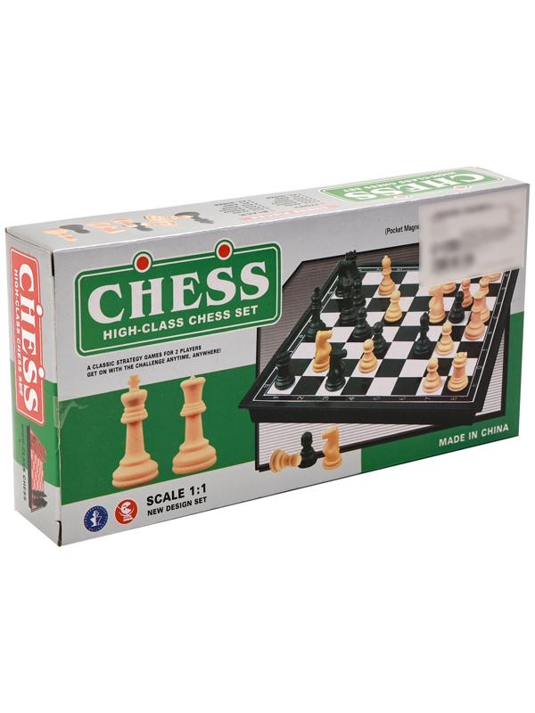 Шахматы 20 х 20 см, король h-3.3 см, d-2.5 см, доска и фигуры пластик