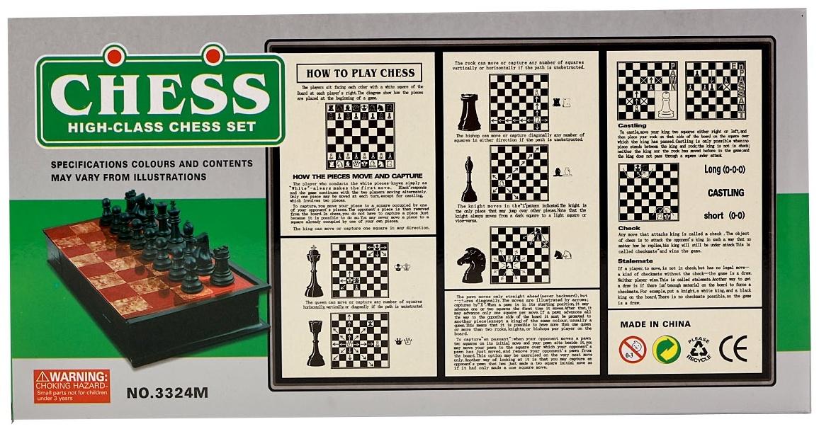 Шахматы магнитные 31 х 31 см, король h-5.8 см, d-2.3 см, доска и фигуры пластик