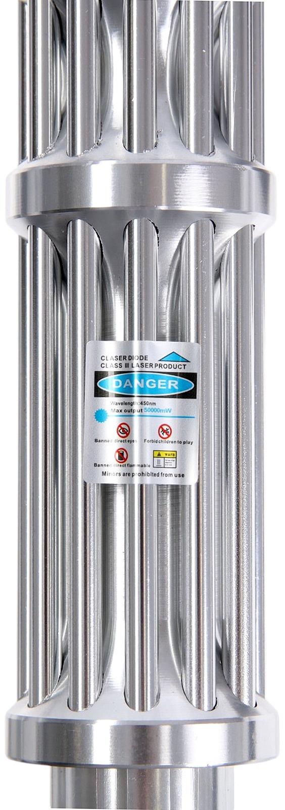 Лазерная указка мощная, с насадками, 1200 мАч, синий