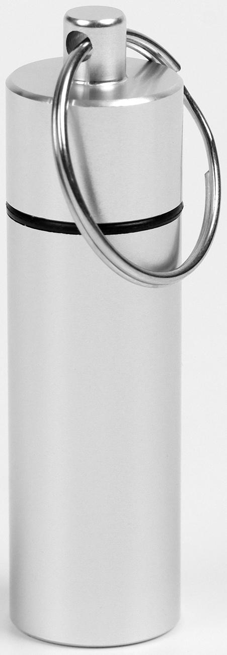 Водонепроницаемый брелок-контейнер для мелочей, серебристый, 6 см