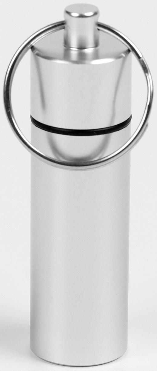 Водонепроницаемый брелок-контейнер для мелочей, серебристый, 6 см