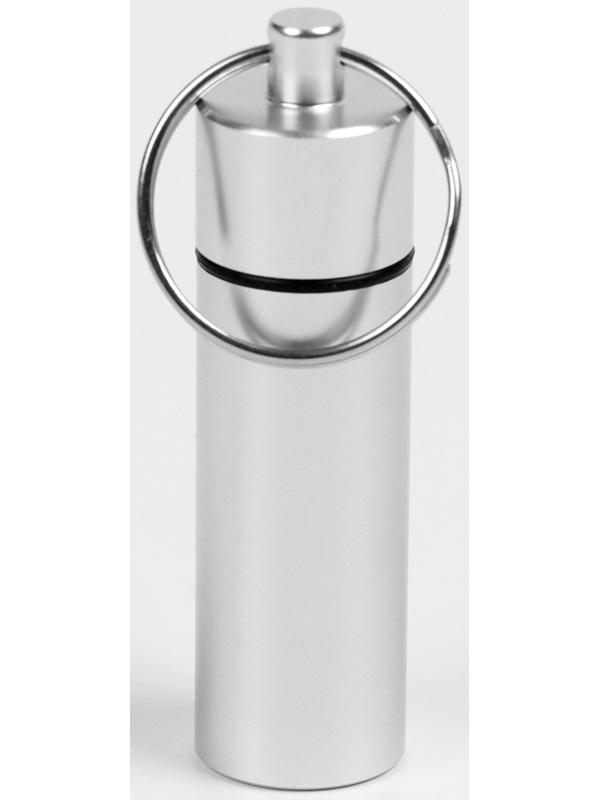 Водонепроницаемый брелок-контейнер для мелочей, серебристый, 6 см