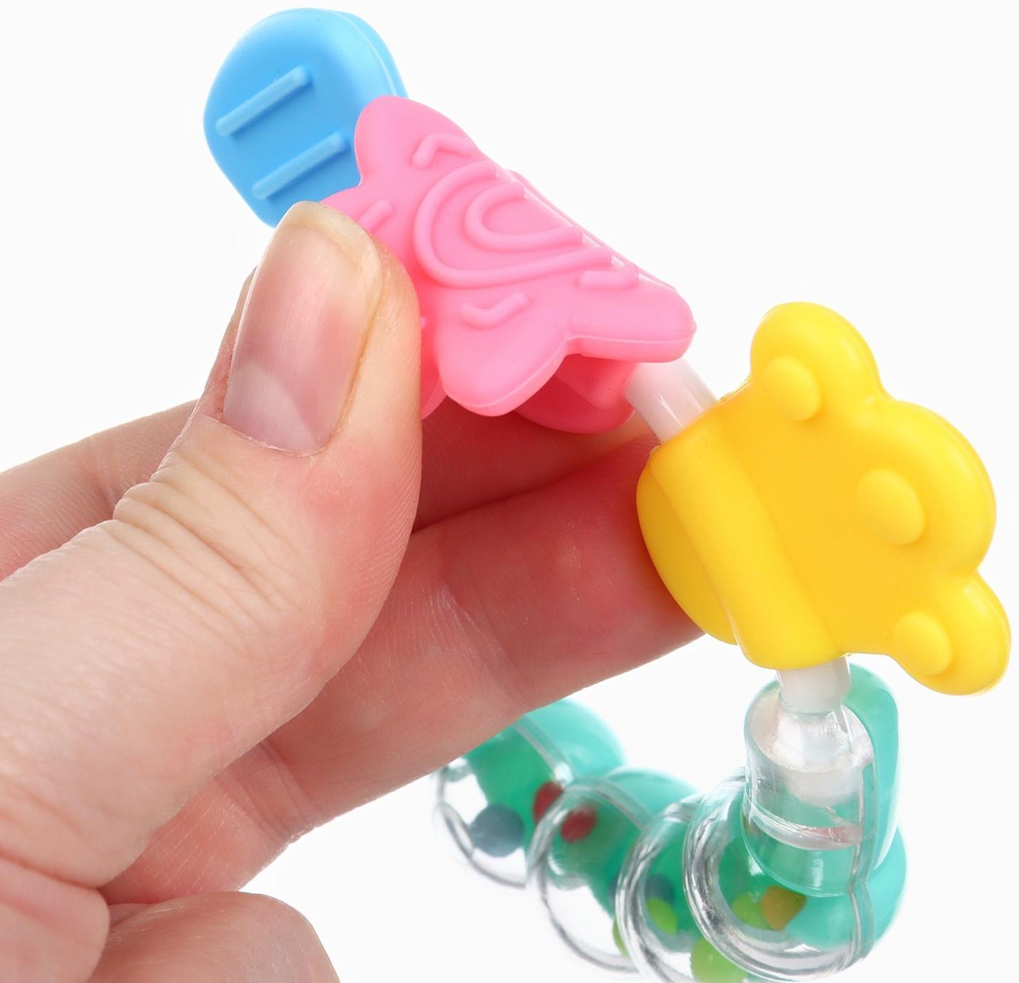 Прорезыватель погремушка Крошка Я «Браслетик», голубой/зеленый