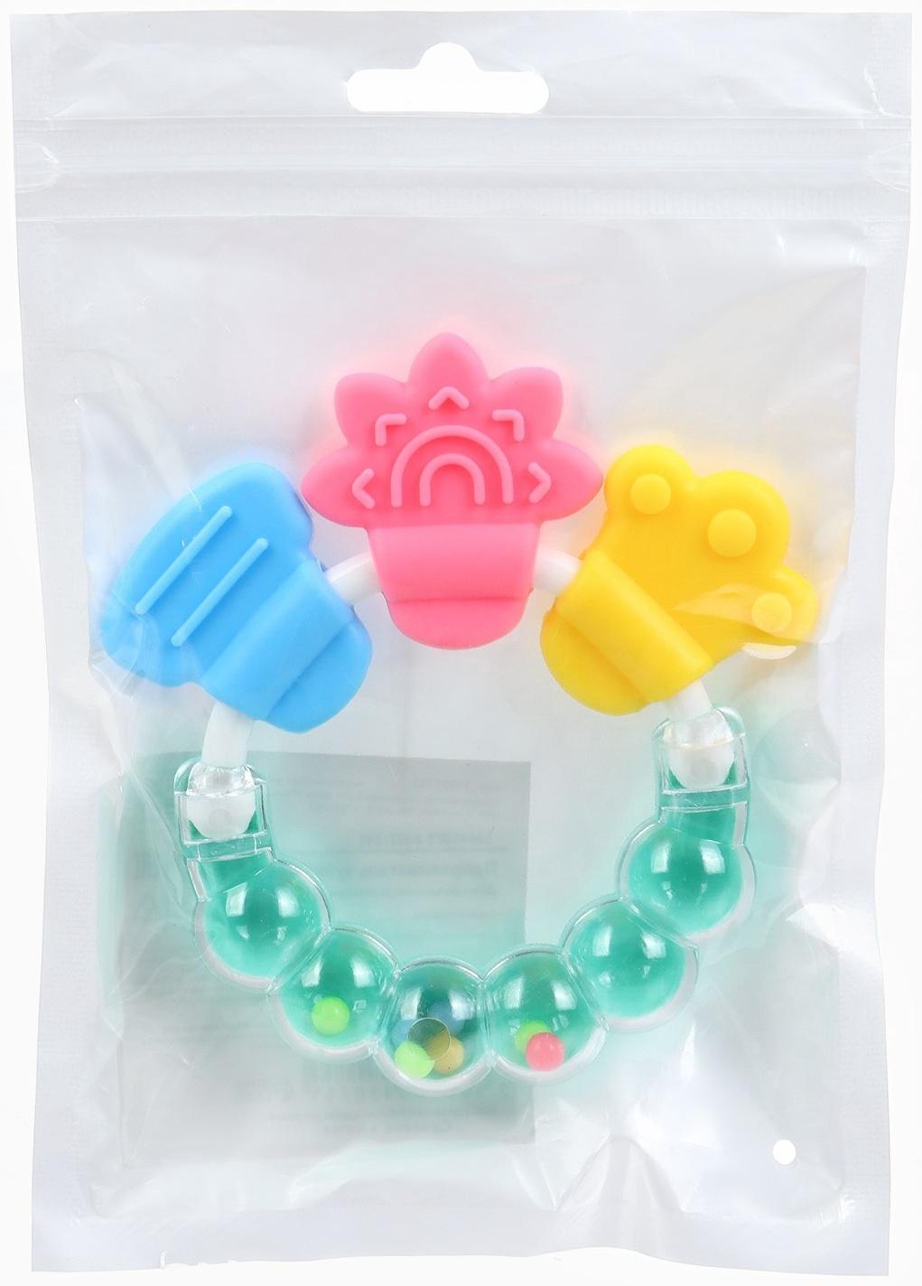Прорезыватель погремушка Крошка Я «Браслетик», голубой/зеленый