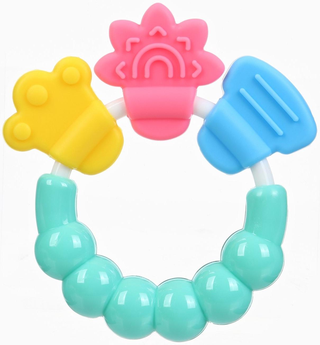 Прорезыватель погремушка Крошка Я «Браслетик», голубой/зеленый