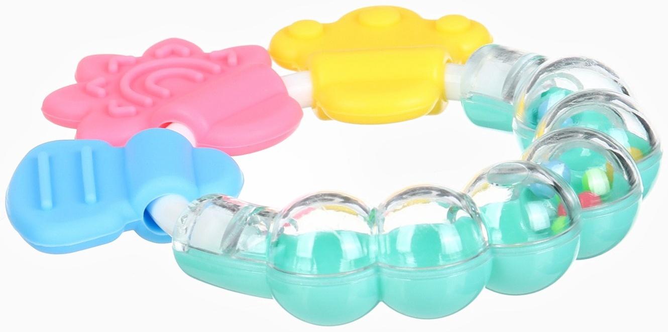 Прорезыватель погремушка Крошка Я «Браслетик», голубой/зеленый