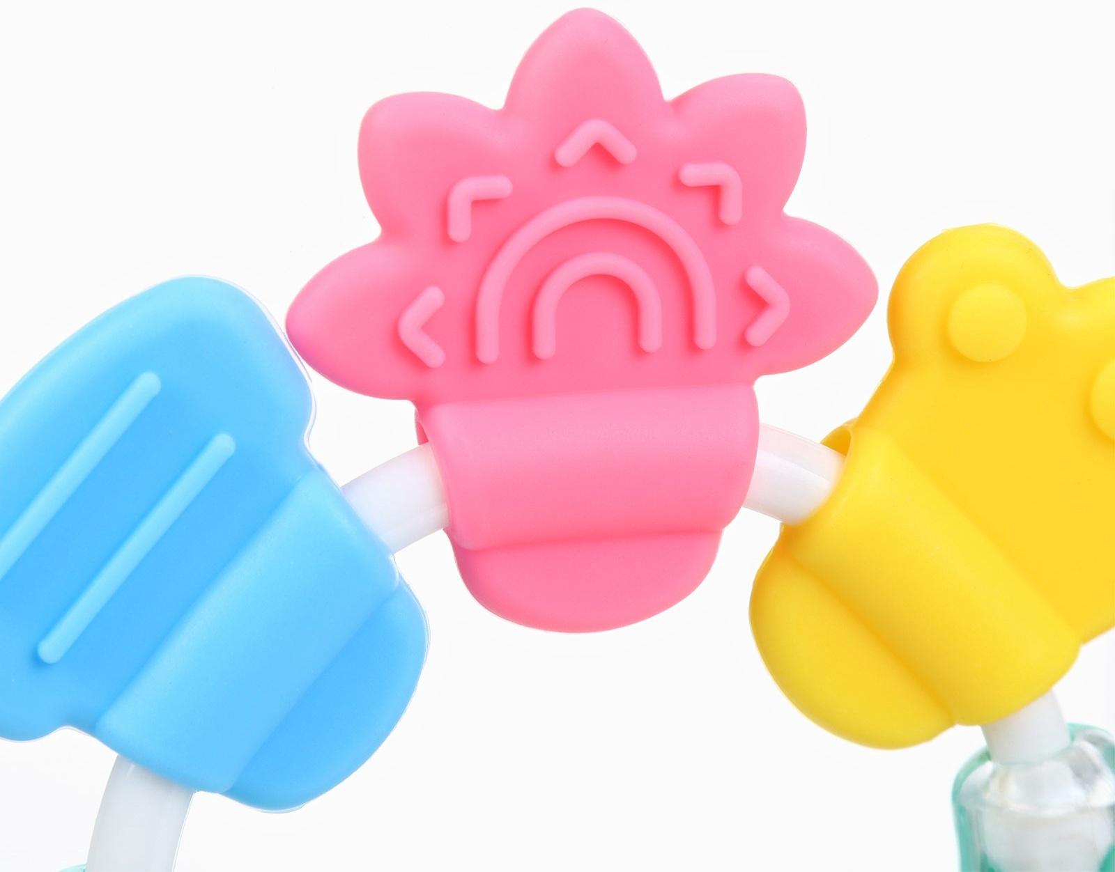 Прорезыватель погремушка Крошка Я «Браслетик», голубой/зеленый