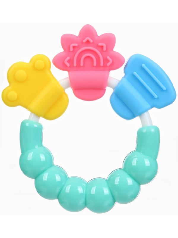 Прорезыватель погремушка Крошка Я «Браслетик», голубой/зеленый