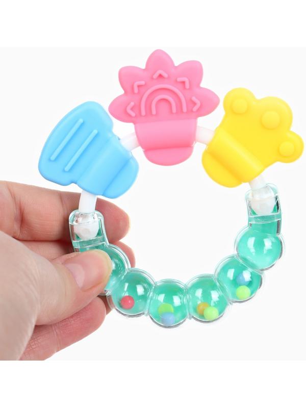 Прорезыватель погремушка Крошка Я «Браслетик», голубой/зеленый