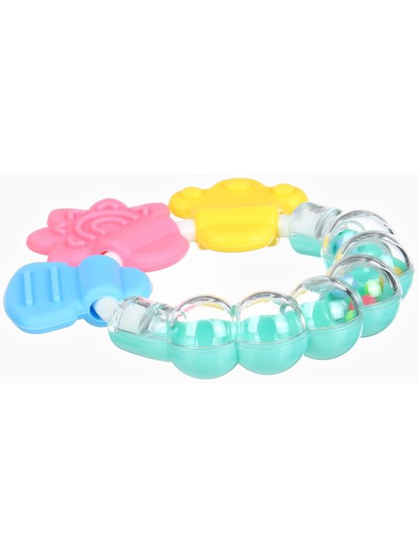 Прорезыватель погремушка Крошка Я «Браслетик», голубой/зеленый