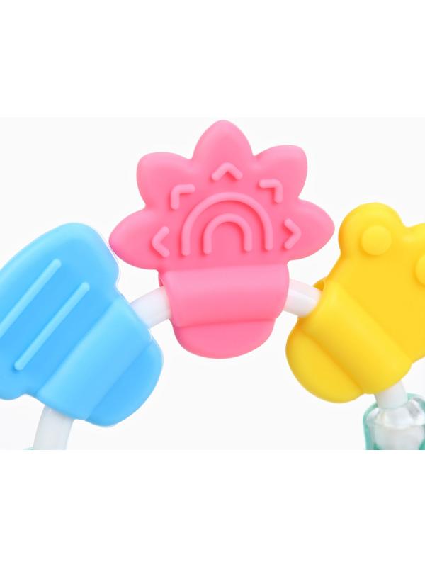 Прорезыватель погремушка Крошка Я «Браслетик», голубой/зеленый