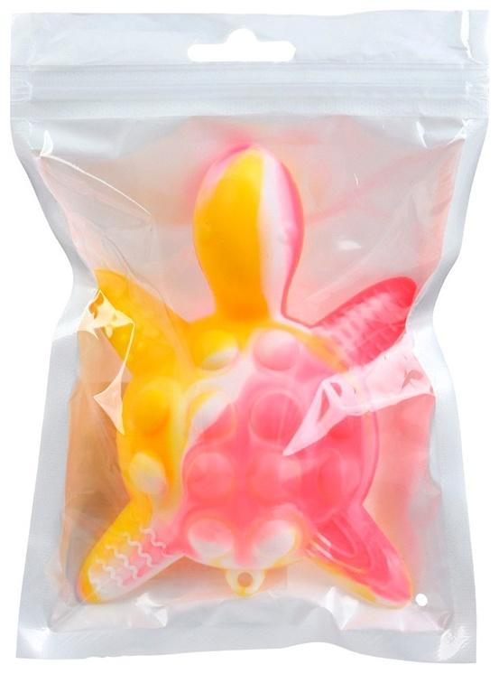 Прорезыватель силиконовый для зубов с погремушкой Крошка Я «Черепаха», 11х7,5см, розовый