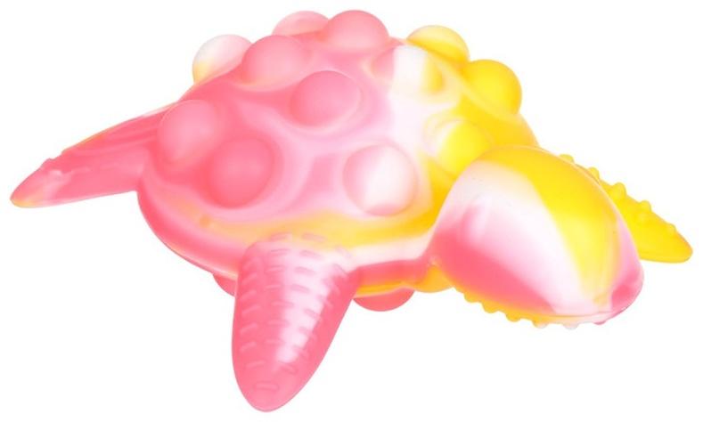 Прорезыватель силиконовый для зубов с погремушкой Крошка Я «Черепаха», 11х7,5см, розовый