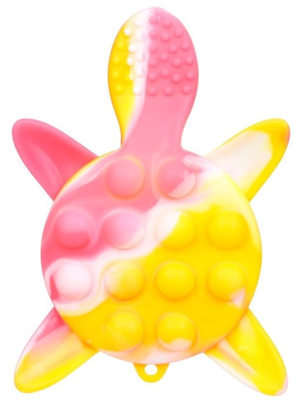 Прорезыватель силиконовый для зубов с погремушкой Крошка Я «Черепаха», 11х7,5см, розовый