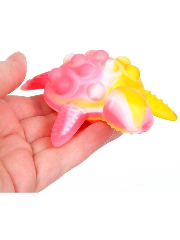 Прорезыватель силиконовый для зубов с погремушкой Крошка Я «Черепаха», 11х7,5см, розовый