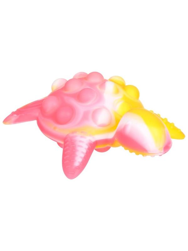 Прорезыватель силиконовый для зубов с погремушкой Крошка Я «Черепаха», 11х7,5см, розовый